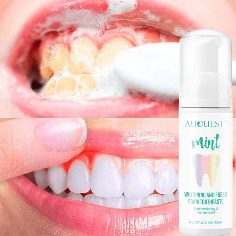 

Teeth Whitening Toothpaste Mousse Foam Cleansing Oral Hygiene Remove Stains plaque Whitener Breath Freshen Whiten Tooth Care
