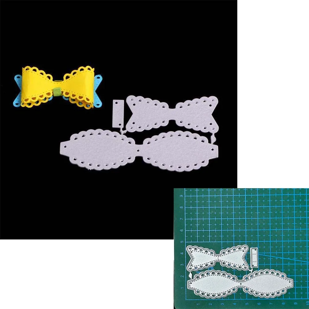 

Metal Bowknot Bows Cutting Dies Stencils Ribbon DIY Scrapbooking Die Cuts Greeting Card Decor Blade Punch Embossing