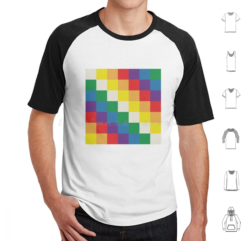 Футболка Wiphala для мужчин и женщин, хлопковая рубашка с принтом «сделай сам», для путешествий в Южную Америку, с радугой и цветными мотивами Футболка Wiphala для мужчин и женщин, хлопковая рубашка с принтом «сделай сам», для путешествий в Южную Америку, с радугой и цветными мотивами