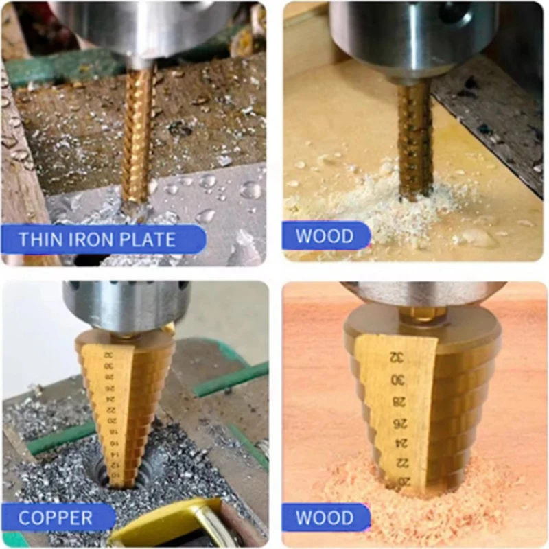 Набор сверл GTBL из 6 предметов пагода с титановым покрытием расширительное