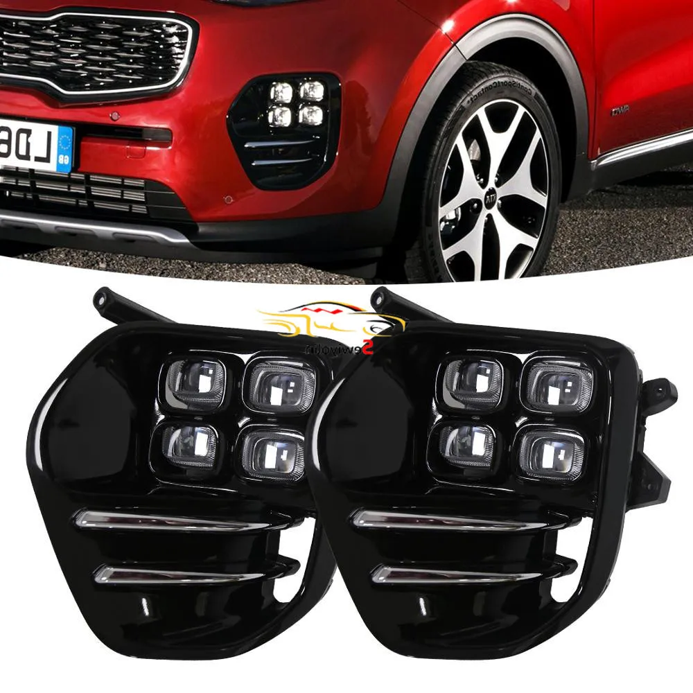 

Car Accessories Led Bar Fog Lamp Assembly For KIA Sportage QL KX5 2016 2017 2018 OEM Car LED Fog Lamp Daytime Running Light Kit