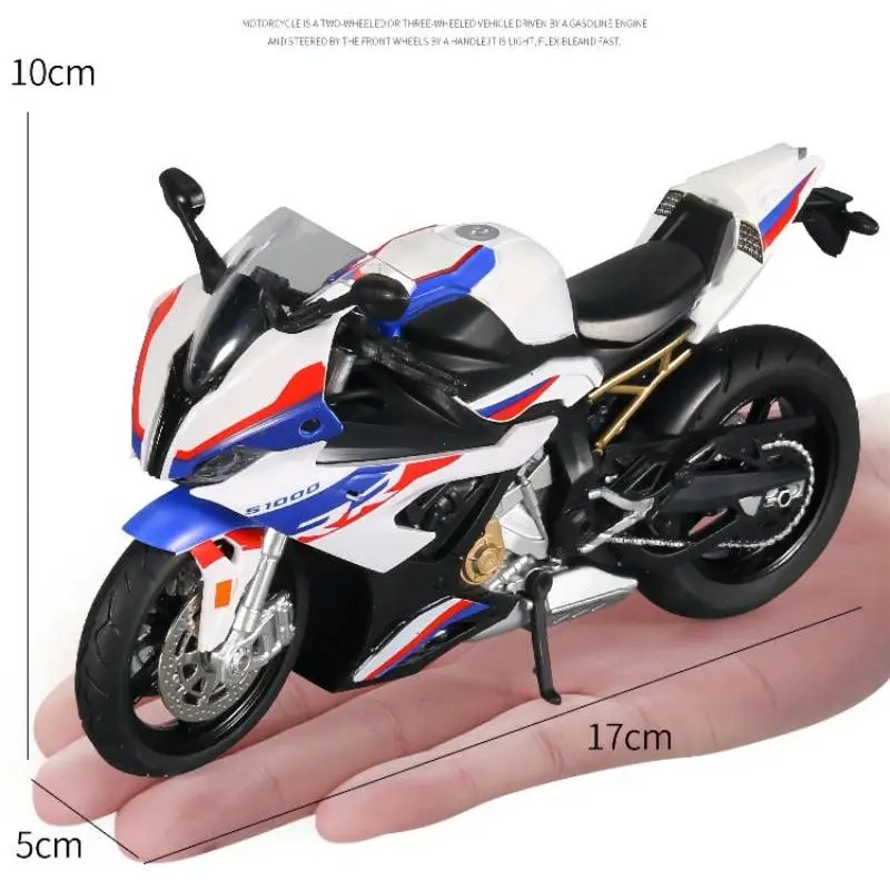 

NEW 1:12 BWM S1000rr Racing Motorcycles Model Simulation Alloy Motorcycle Model With Sound and Light Collection Toy Car Kid Gift