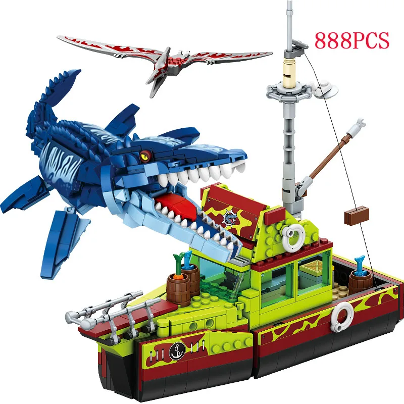 

DIY Jurassic Movie T-Rex Scene Dinosaur Exploration Model Tyrannosaurus Building Block Toys For Boys Birthday Christmas Gifts