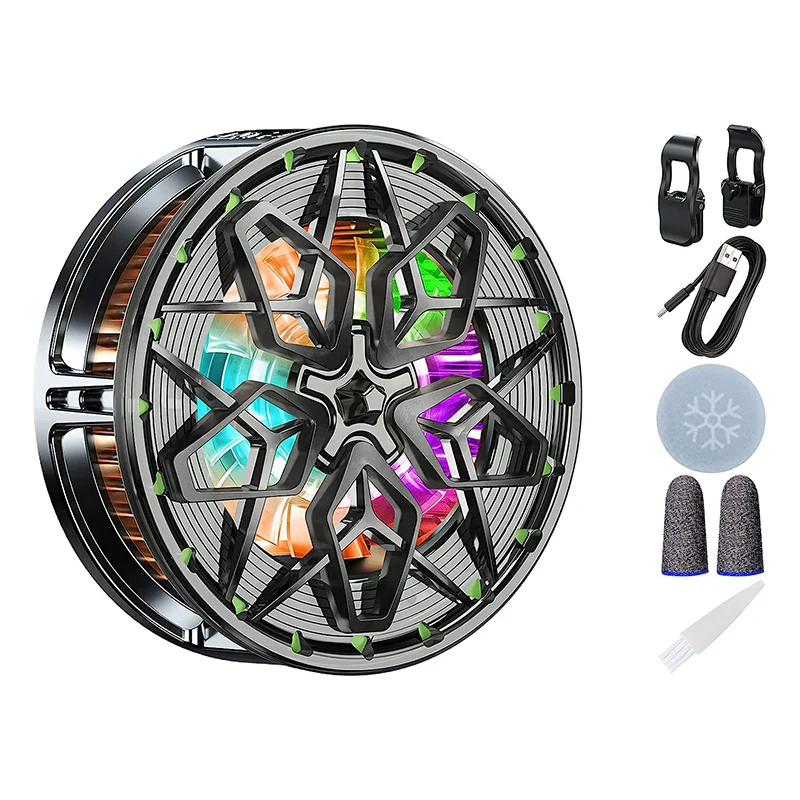 

N6 TEC Phone Cooler 18w for Gaming Radiator Back Clip Magnetic 2in1 Portable Cooling Fan With RGB LED for IPad for Iphone 12/13