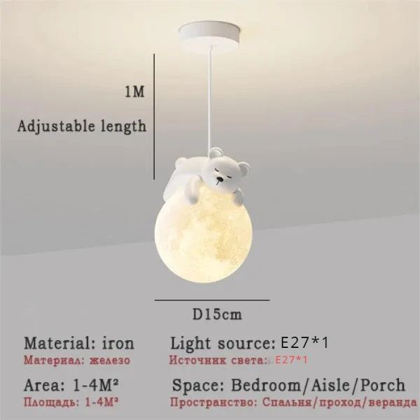 Креативная светодиодная подвесная люстра с мультяшными животными для гостиной, детская спальня, прикроватные светильники, декор для бытовой техники, подвесные светильники