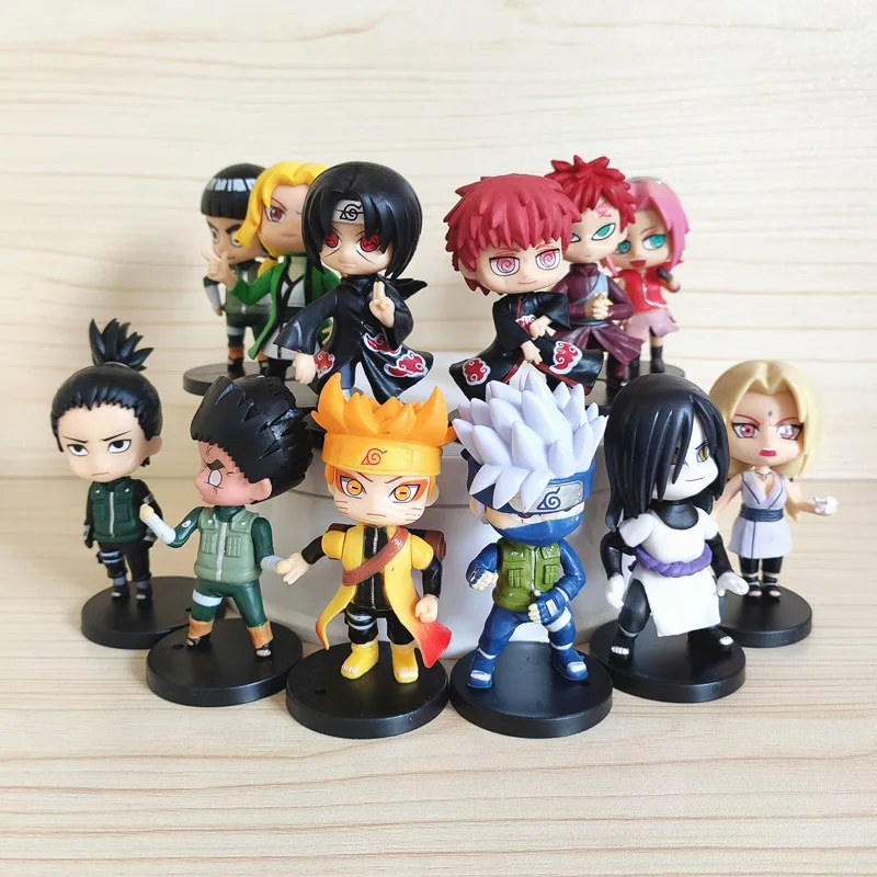 

12Pieces Naruto Uchiha Itachi Uchiha Sasuke Uzumaki Anime Action Figure Kid toys Cartoon Collection figures for friend gift