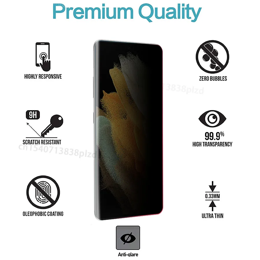Tanie Anty Szpieg Do Samsung Galaxy S22 Ultra Prywatność Ochraniacz Ekranu S21 Ultra S20 Ultra 5G Szkło UV Pełne Pokrycie S 20 21 22 Film