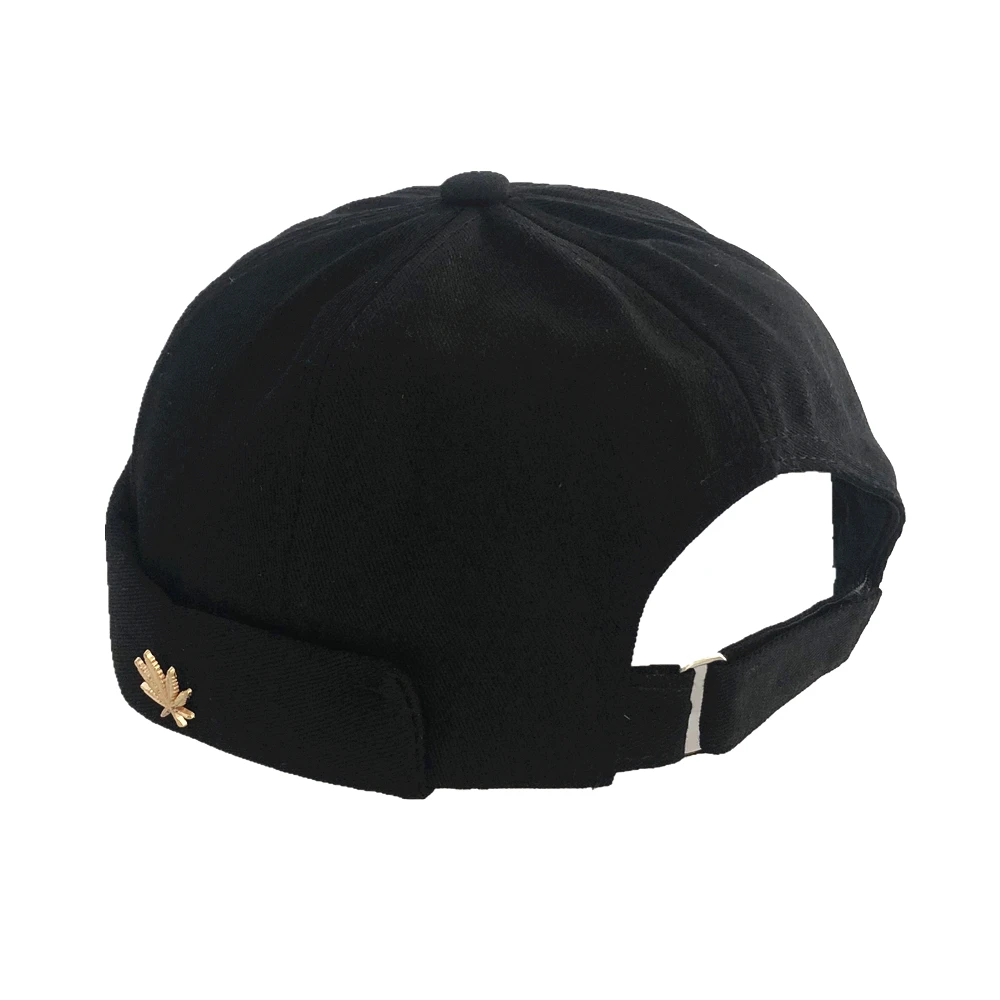 

Men Women Skullcap Sailor Cap Leaf Rivet Embroidery Warm Rolled Cuff Bucket Cap Brimless Hat Solid Color Adjustable Cotton Hats