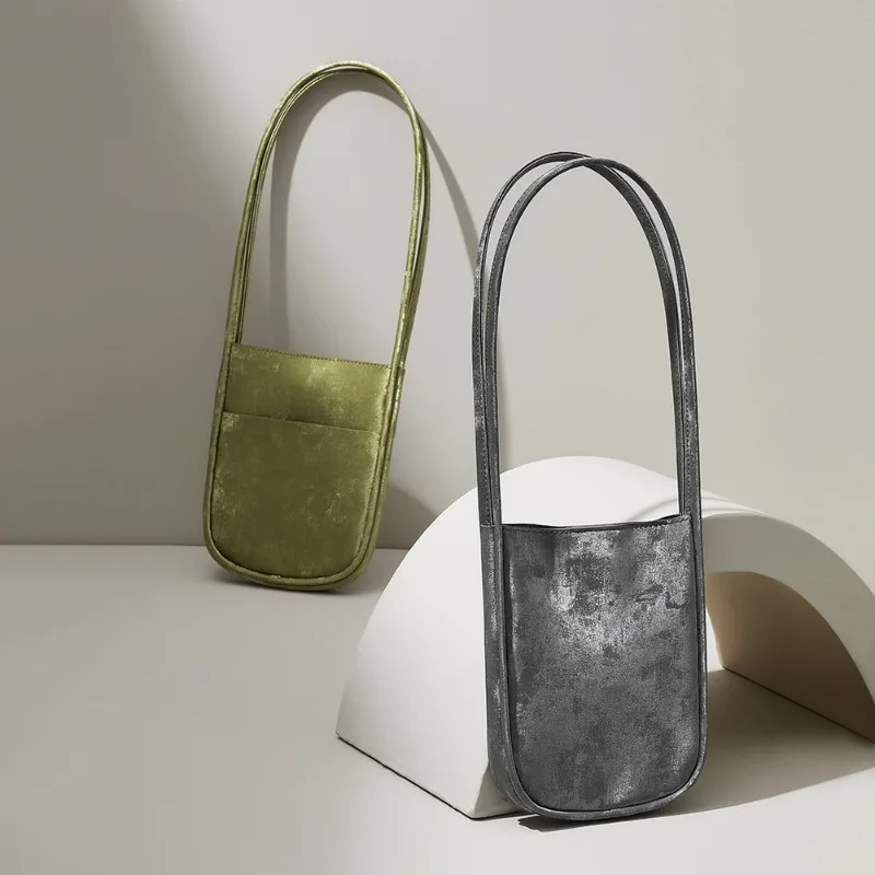 Новые китайские атласные мини-сумочки из воловьей кожи новинка 2024 винтажная