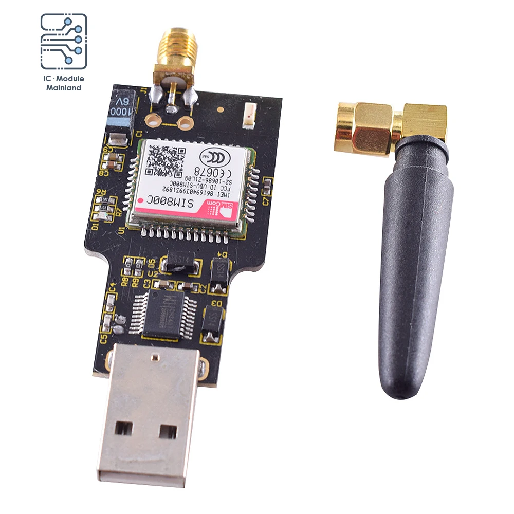 

GPRS SIM800C module with Bluetooth computer control call Ch340T Message Transceiver With Antenna 1pcs USB to GSM serial port