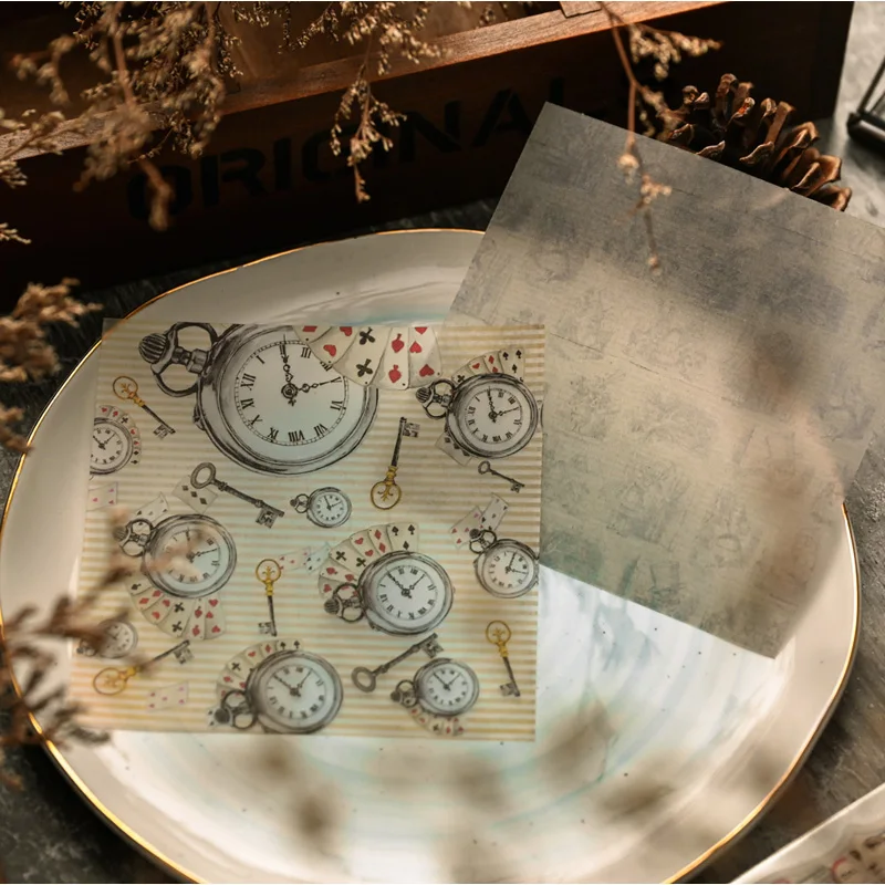 12 листов наклейки в стиле страны чудес винтажные маленькие прозрачные материал