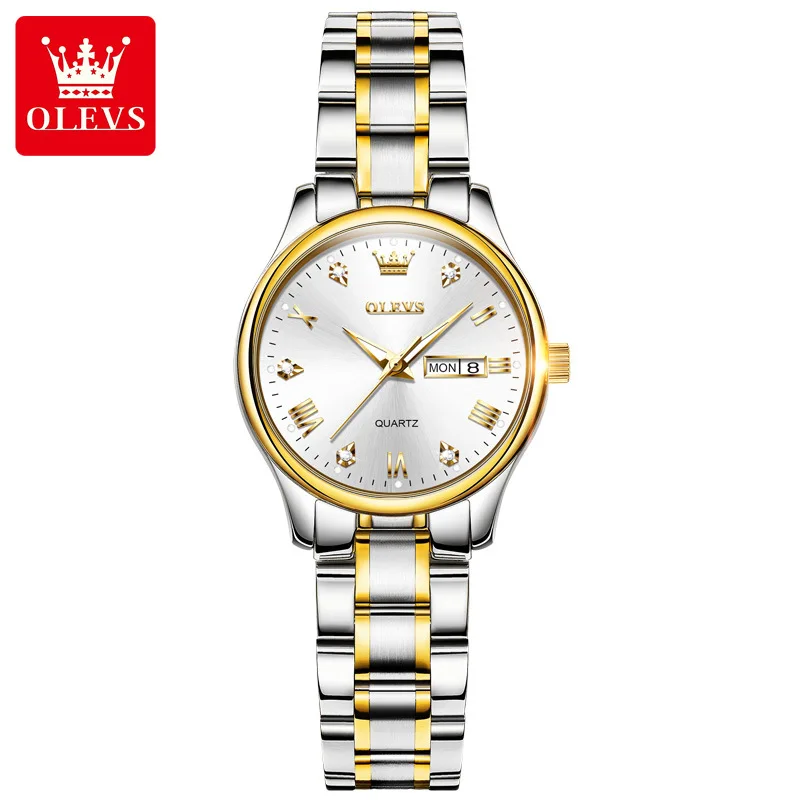 

OLEVS Ladies Watch Luxury Brand Women Gold Quartz Steel Clock Fashion Waterproof Business Womens Watches Girl Sport WristWatch