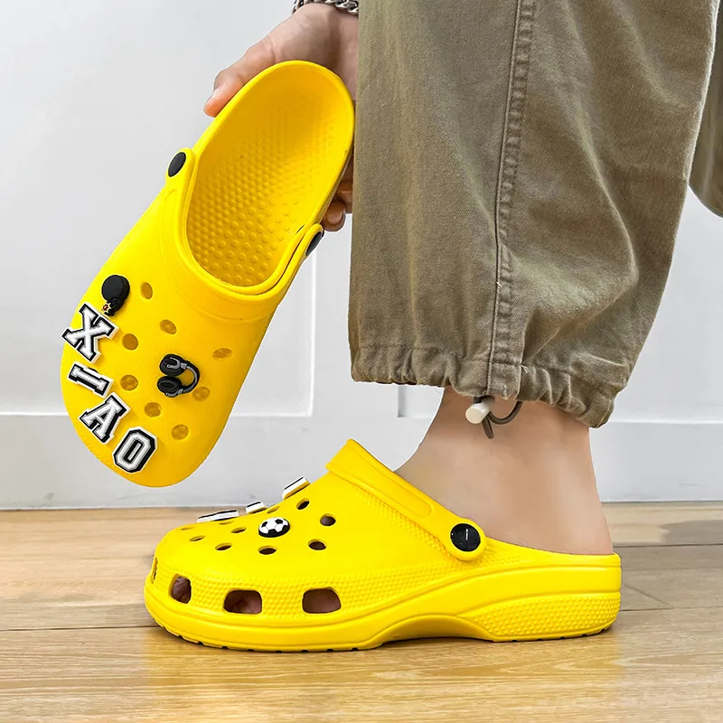 

Новинка 2022, женские сандалии из ЭВА, пляжная обувь, мягкие удобные желтые сабо на платформе для женщин и мужчин, летняя обувь, zuecos mujer