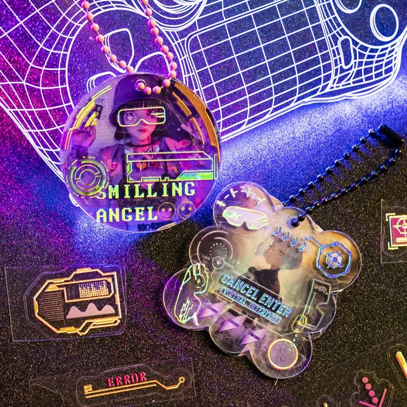 

20Packs Wholesale PET Stickers Decorative Star Card Azure Universe Cards light Fluorescent Material Scrapbooking 235*80mm