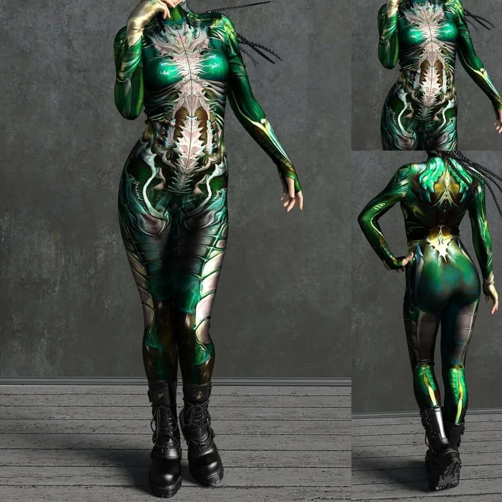 Унисекс кибер-панк 3D цифровая печать Хэллоуин вечерние одежда для ролевых игр