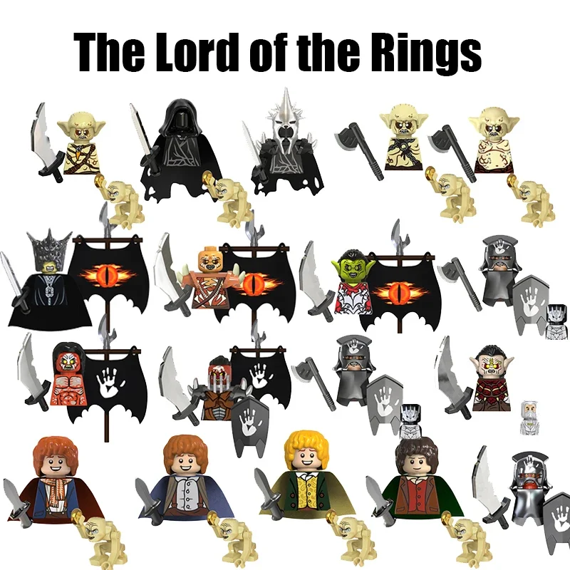 

Игрушечные блоки MOC Lord, кольца, орки, карликовые эльфы, рохань, рыцарь, фигурка, армейские войны, строительные блоки для детей, подарок