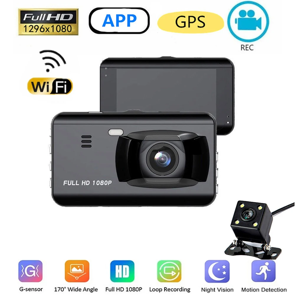 

Car DVR WiFi Dash Cam 3.0 Full HD 1080P Rear View Camera Video Recorder Auto Dashcam Black Box GPS Car Accessories Night Vision