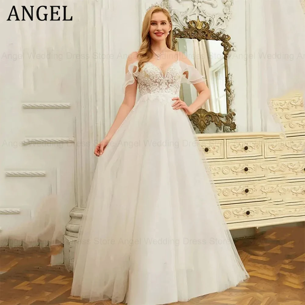 Фото Женское свадебное платье с V-образным вырезом ANGEL Sexy, модель 2024 №1