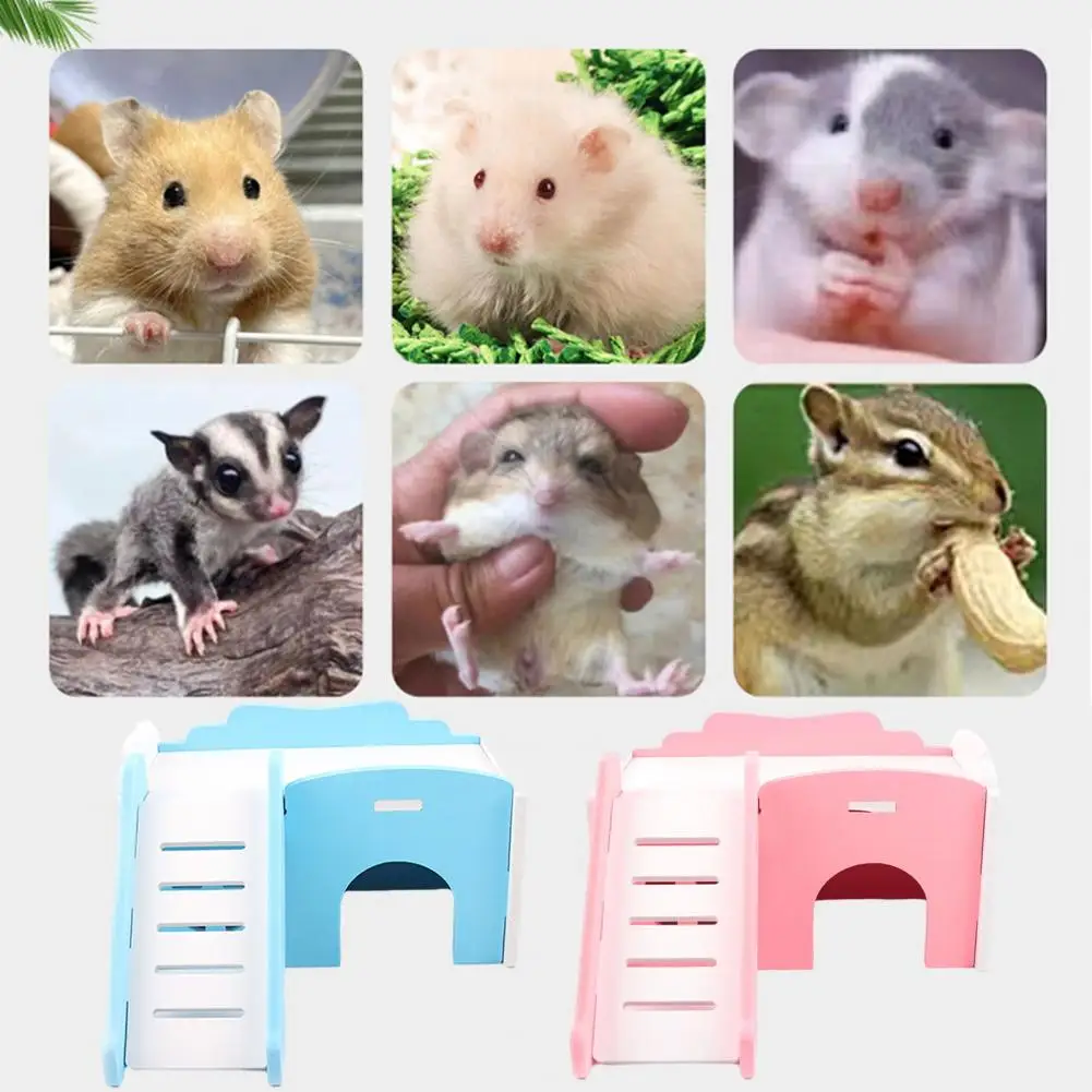 

Pet House Breathable Hamster House with Slide Easy-to-install Pet Nest Small Activity Climb Toy Cage Accessory Small House