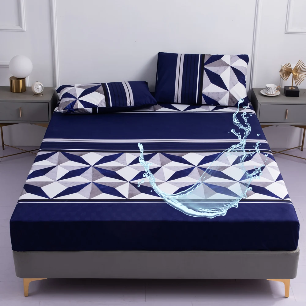 

Водонепроницаемая прочная натяжная простыня из полиэстера, наматрасник с четырьмя углами и резинкой, легко ухаживать и чистить