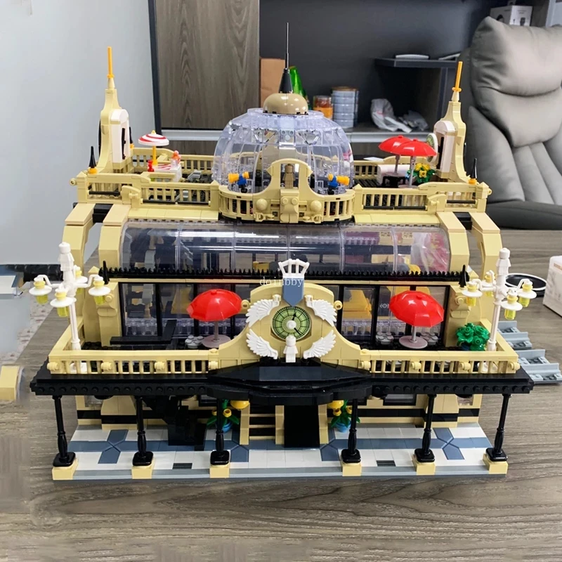 

89104 Модульные строительные блоки Street View Europe, строительные блоки, 3950 шт., паровой поезд, игрушки, Moc