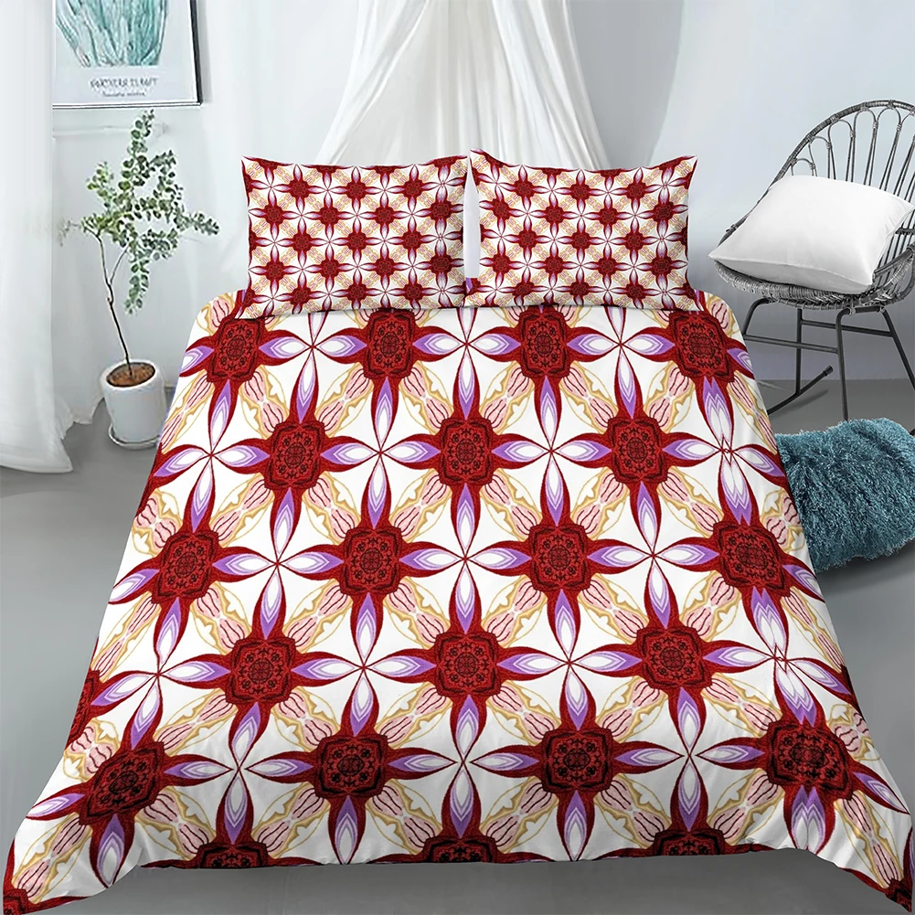 

3D Geometry Duvet Cover Set King Queen Size Colourful Pattern Comforter Cover for Kids Teens Adults Boys Polyester Bedding Set