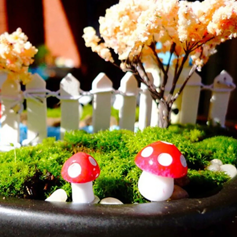 

Lot of 10 Miniature Mushroom Fairy Garden Ornament Dollhouse Pot Decor DIY Craft Miniature Garden Ornament Hot