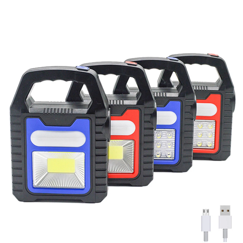 

USB Charging High Brightness Flashlight 3 Modes Work Light Hiking Night Fishing Floodlight Car Repairing Spotlight COB Blue