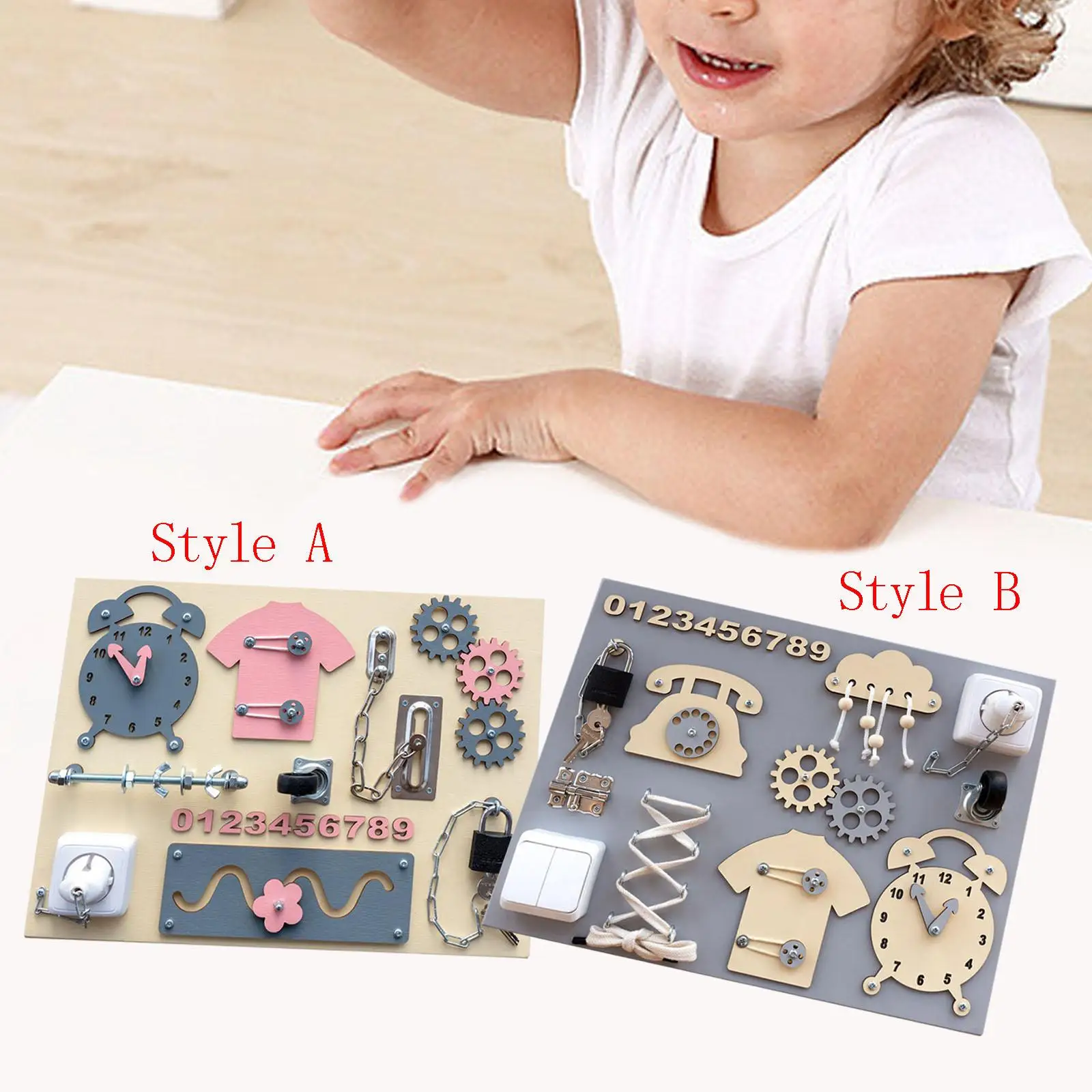 

Деревянная доска для базовых жизненных навыков, портативная сенсорная доска для развития мелкой моторики, Монтессори для мальчиков и девочек, для путешествий, малышей