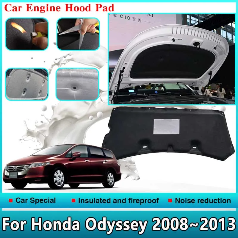 Звуковые накладки на капот двигателя автомобиля для Honda Odyssey RB3 RB4 2008 ~ 2013 передняя