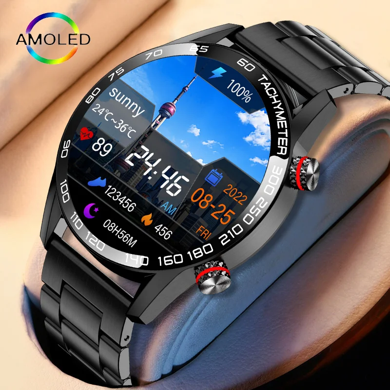 

Latest AMOLED Smart Watch Men 2023 New Bluetooth Call Body Temperature Sports Bracelet Waterproof Men SmartWatch For IOS Android