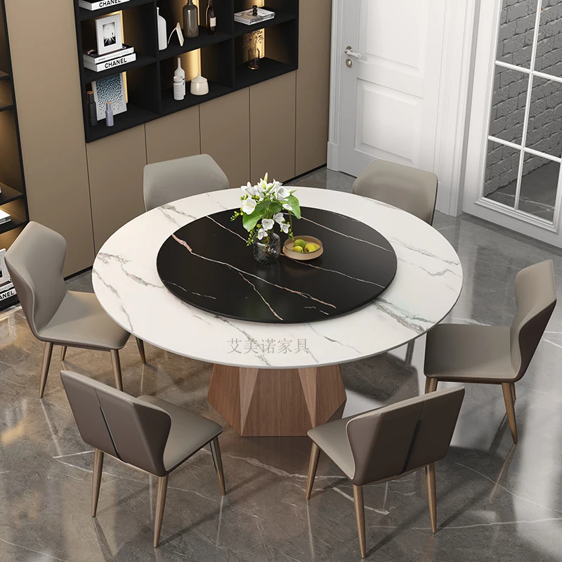 Светильник роскошный каменный стол круглый современный простой домашний