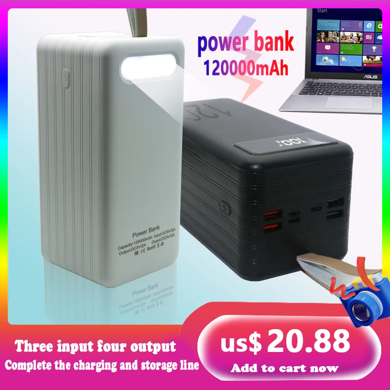 

Power bank 50000mah free shipping powerbank fast charge Power bank iron phosphate For the iPhone Multi-port output charger