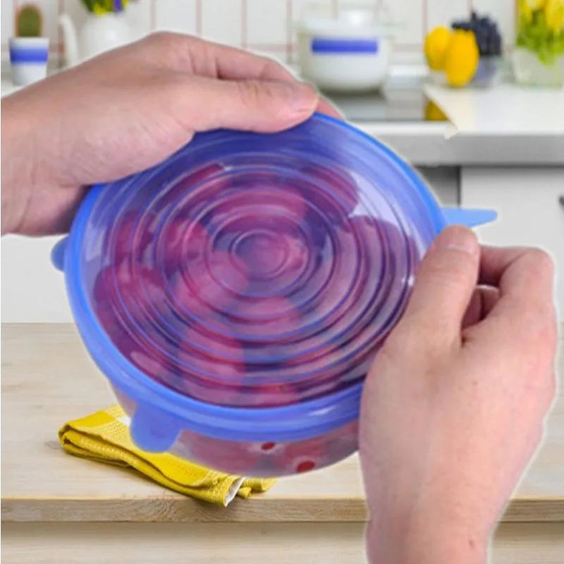 

Kitchen Silicone stretch lids universal lid Silicone food wrap bowl pot lid silicone cover pan cooking food fresh cover