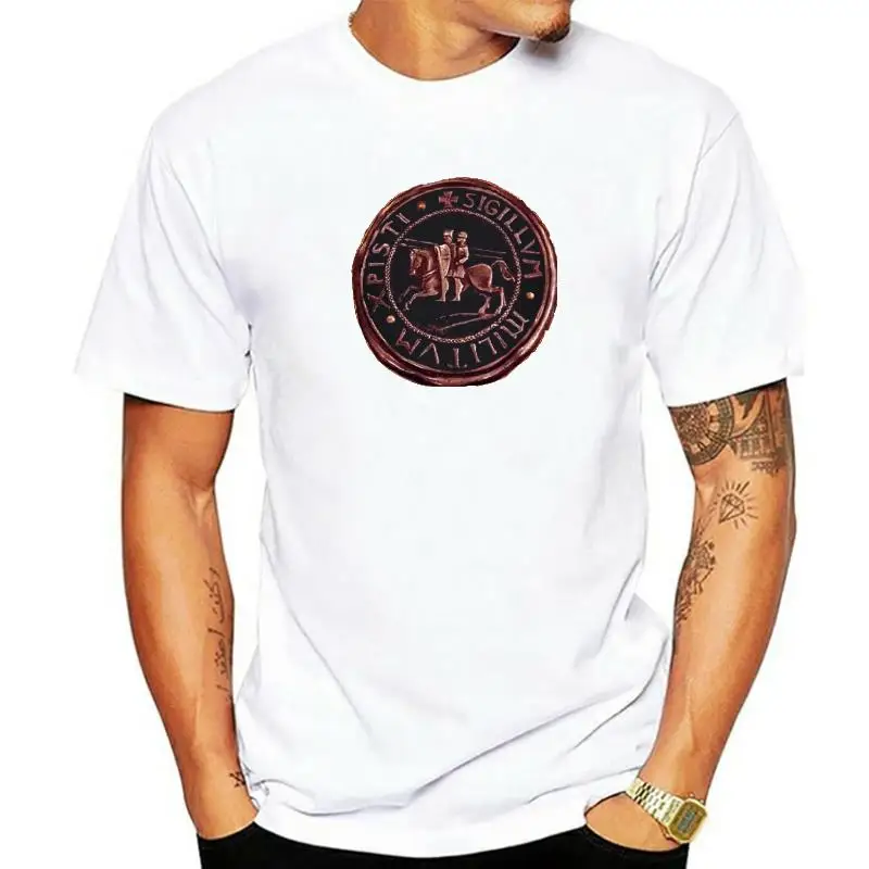 

Templar T-Shirt Knights Templar Seal Symbol T Shirt Graphic 100% Cotton Tee Shirt Men Short Sleeve Classic Cute Tshirt