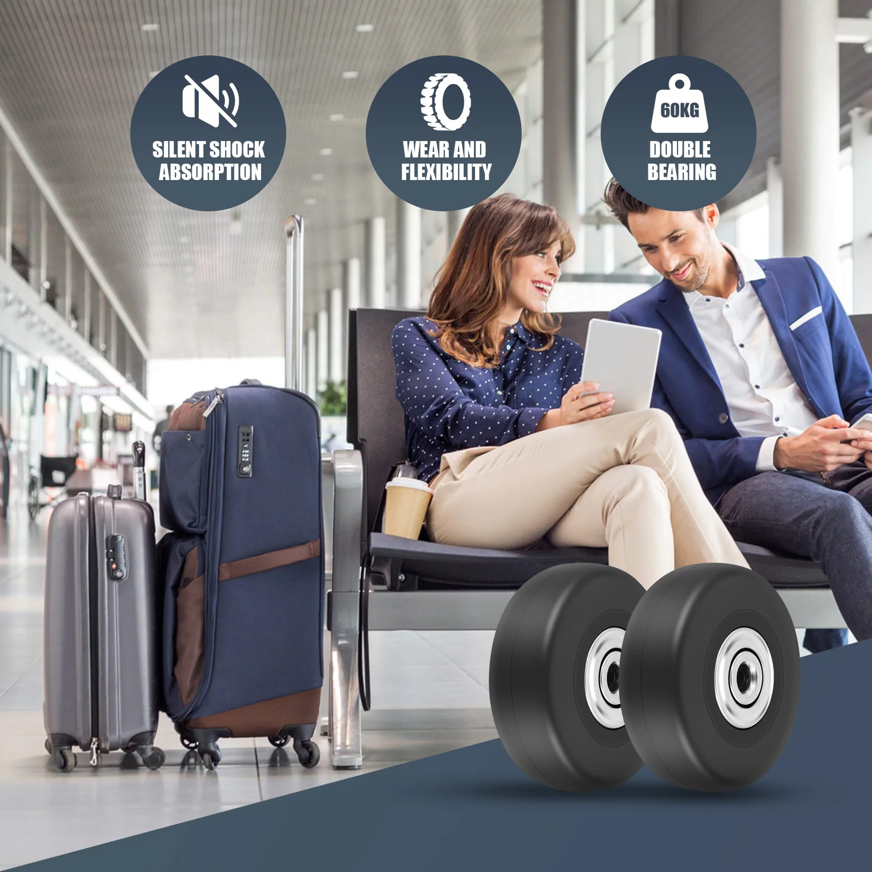 2 комплекта запасных колес для багажного чемодана оси роскошный инструмент