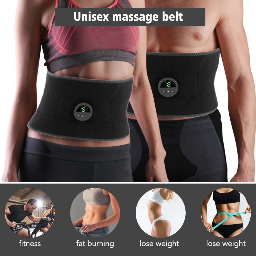 

EMS Muscle Stimulator Massage ABS Abdominal Trainer Belt Slimming Massager Unisex Body Belly Weight Loss Body Shaping Fitness