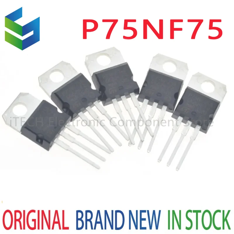 

5PCS New and Original P75NF75 P75NF75 P75NF75A TO-220 80A 75V STP75NF75