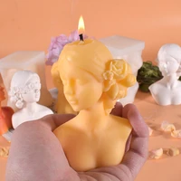 new closed eye girl aromatherapy candle mould blindfolded debate beauty plaster resin mold silicone mold candle making molds