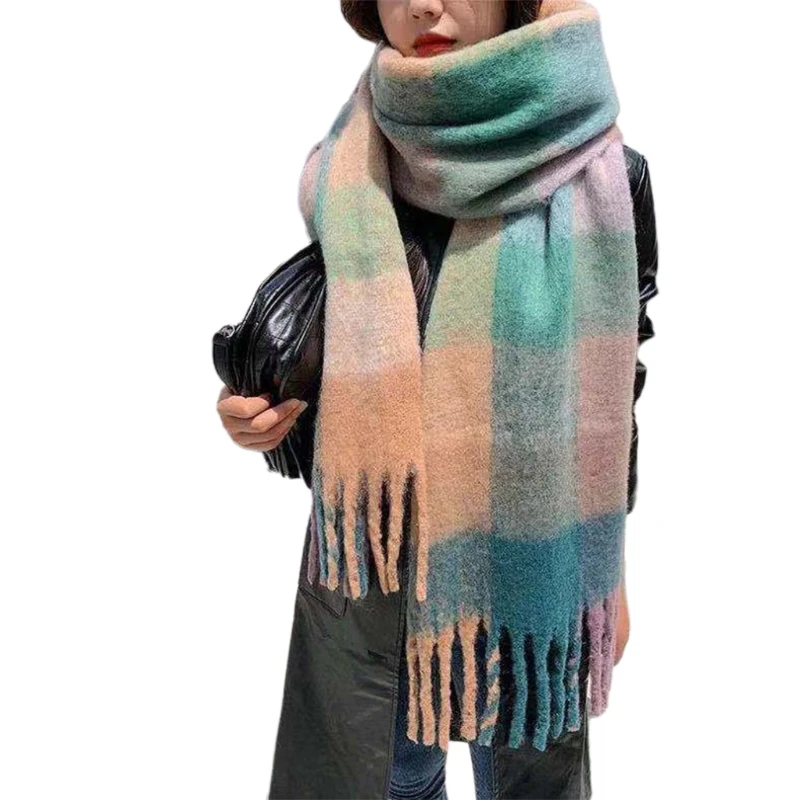 

Q39C Trendy Women Scarves Large Shawl Winter Thicken Warm Soft Knitted Blanket Hijab