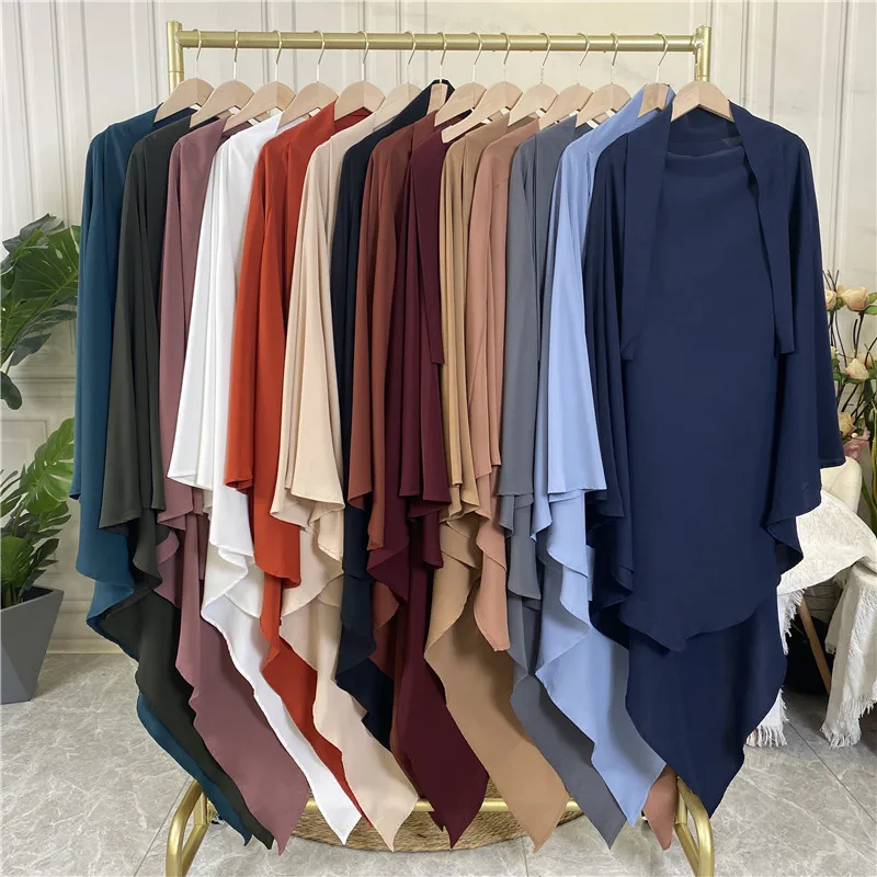 Women's Muslim Solid Color Hijab Middle East Dubai Turkish Headscarf Turbans for Women Jersey Hijab