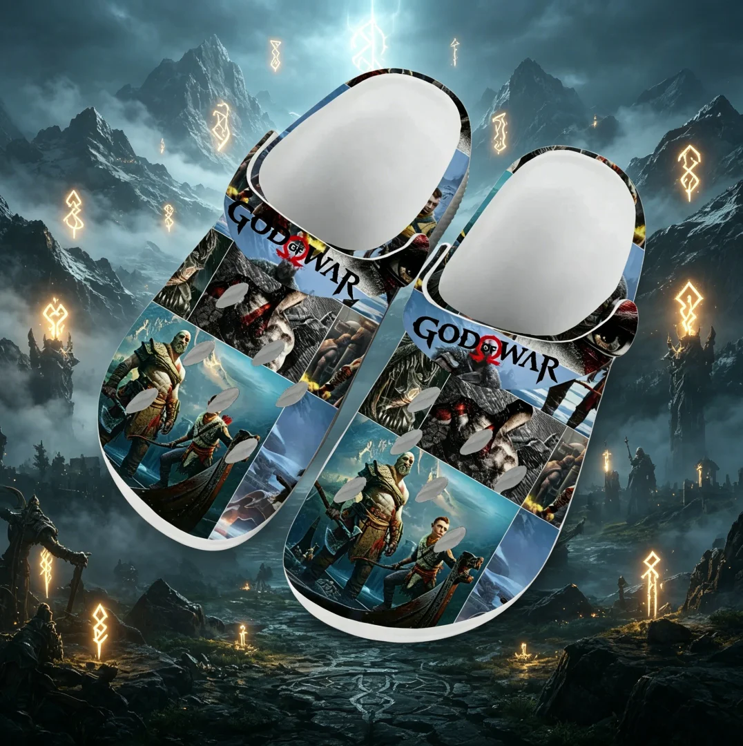 Фото Мужские и женские шлепанцы God of War, модные уличные тапочки с нескользящей подошвой для повседневной ходьбы в помещении и на улице №1