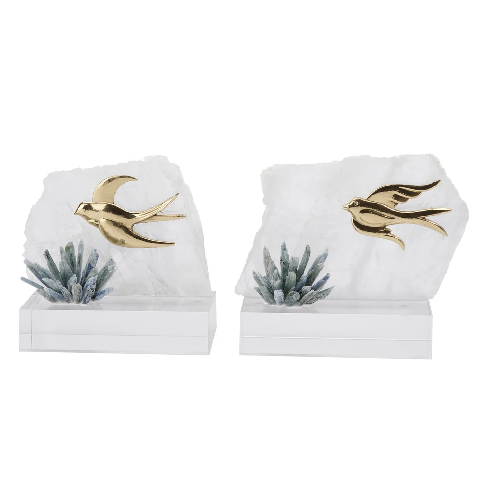 

Sculpture Furnishings Living Room Vintage Brass Decor Swallow Modern Home Decorations