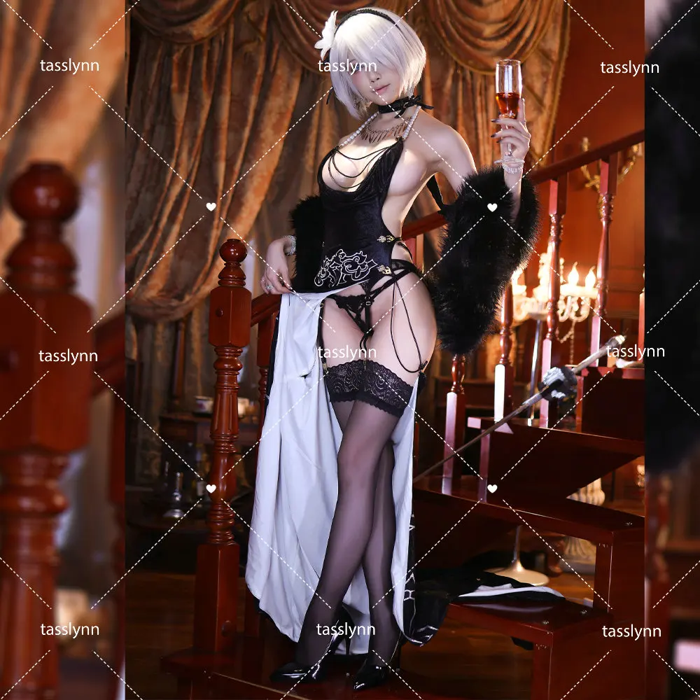 Черный костюм для косплея YoRHa 2B из аниме NieR горячее сексуальное нижнее белье
