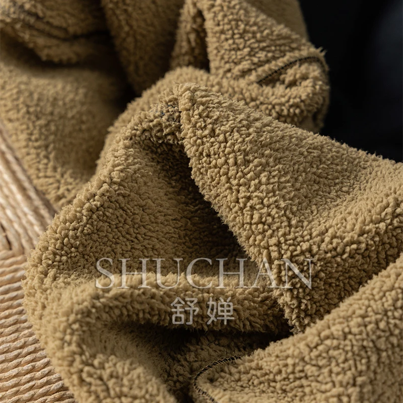 Темно-синие флисовые эластичные прямые брюки с высокой талией женские зимние