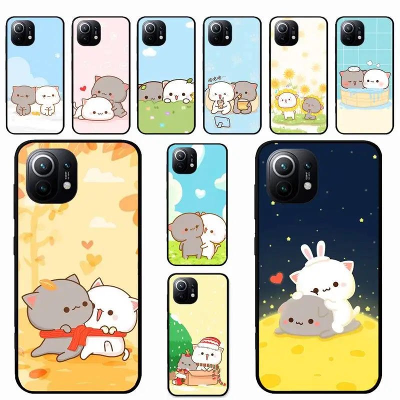 

Cartoon Peach Mochi Cat Phone Case for Xiaomi mi 8 9 10 lite pro 9SE 5 6 X max 2 3 mix2s F1