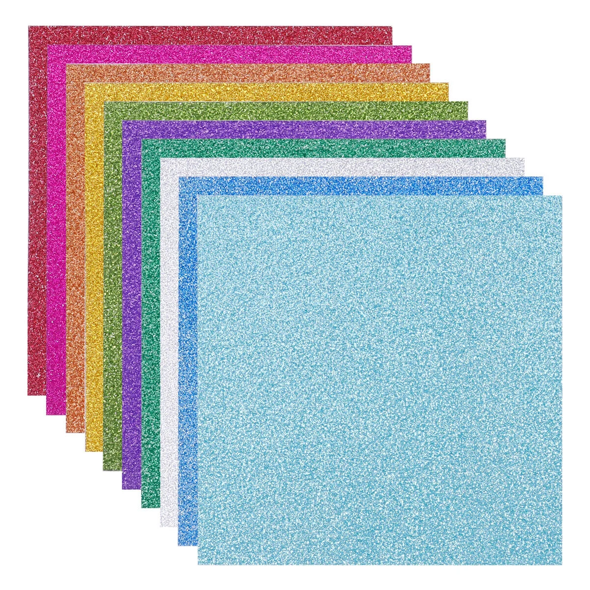 

100 Pcs Glitter Cardstock Piece Paper Hands-on DIY Material Square Handmade Beautiful Glitter Crafted