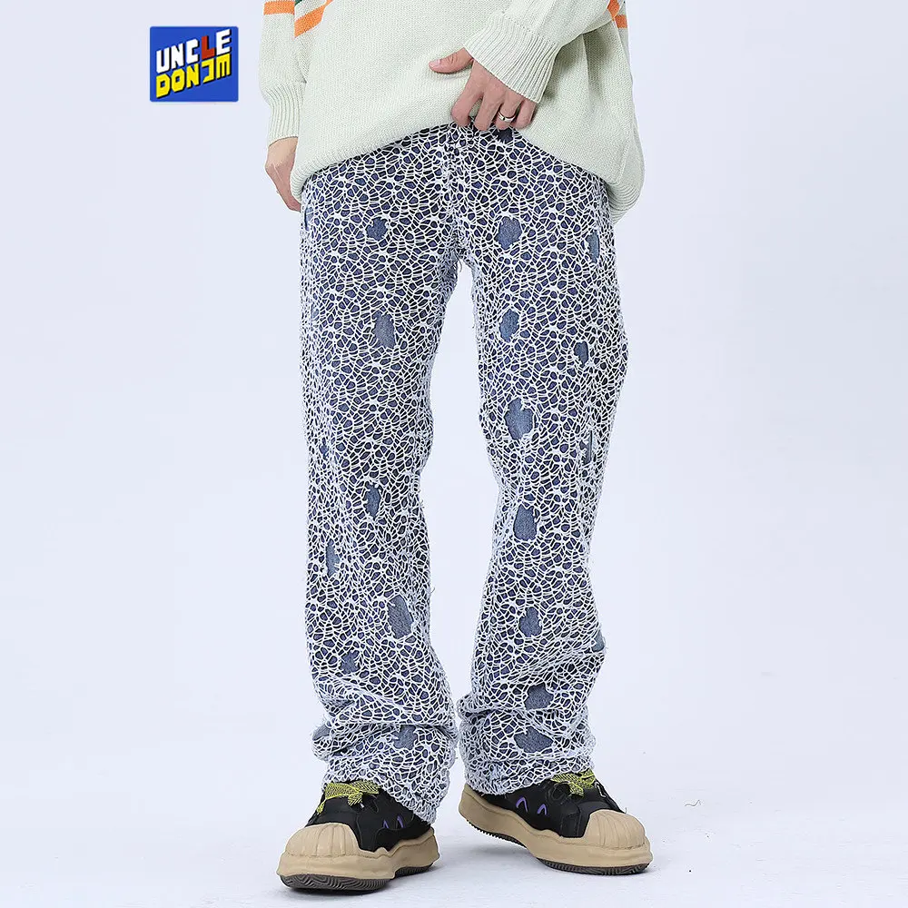 

Hollow out jeans for men harajuku streetwear pants for men y2k men’s jeans designer streetwear men cargo jeans