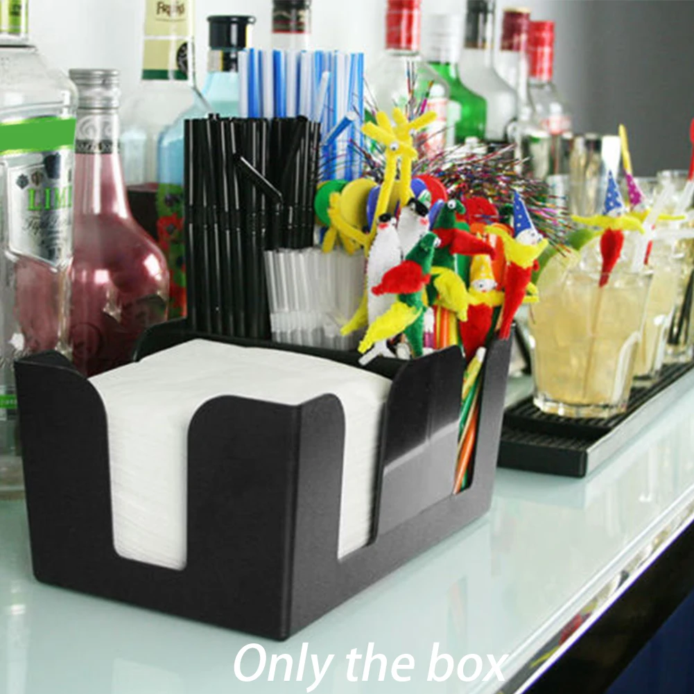 

Stirrers ABS Bar Hotel Straw Holder Multifunction Practical Storage Box Tissue Case Napkin Coffee Shop Dinking Rack Tableware