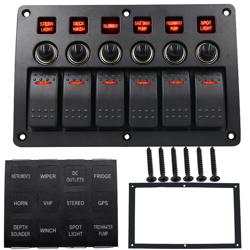 

Водонепроницаемая панель переключателя, аварийный выключатель, универсальный 6-битный 3-угольный ремень для мотора, яхты, корабля, аксессуары для модификации страхования
